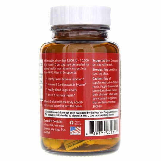 Vitamin-D 2000 IU, 30 Veg Capsules, PEL
